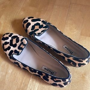 dune leopard print loafers